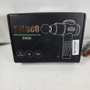 TOLOCO EM26 Percussion Massage Gun Deep Tissue Muscle Massager Silver Black NEW